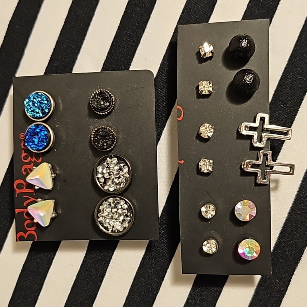 10 Pairs Body Rage Earrings
